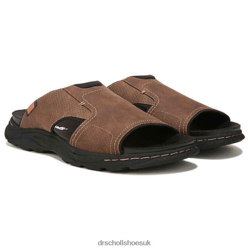 Men Hawthorne Slide Sandal 88LBTP301 Dr Scholls Brown