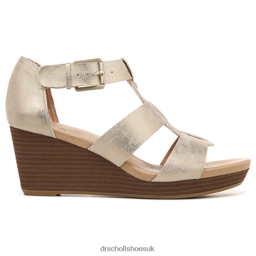 Unisex Barton Wedge Sandal 88LBTP166 Dr Scholl\s Gold Synthetic