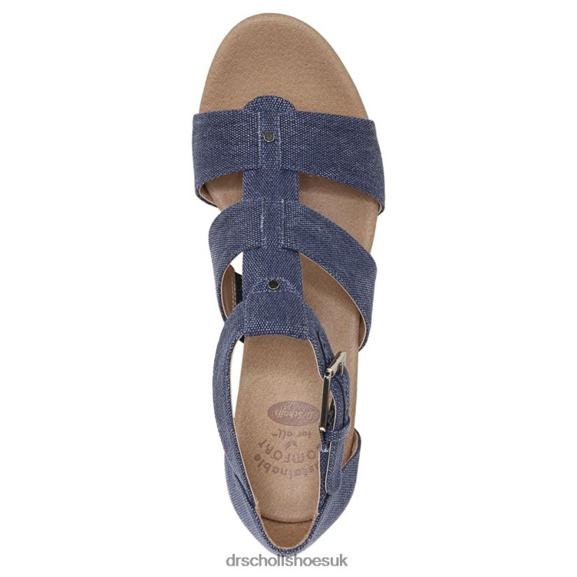 Unisex Barton Wedge Sandal 88LBTP167 Dr Scholl\s Denim Blue Fabric