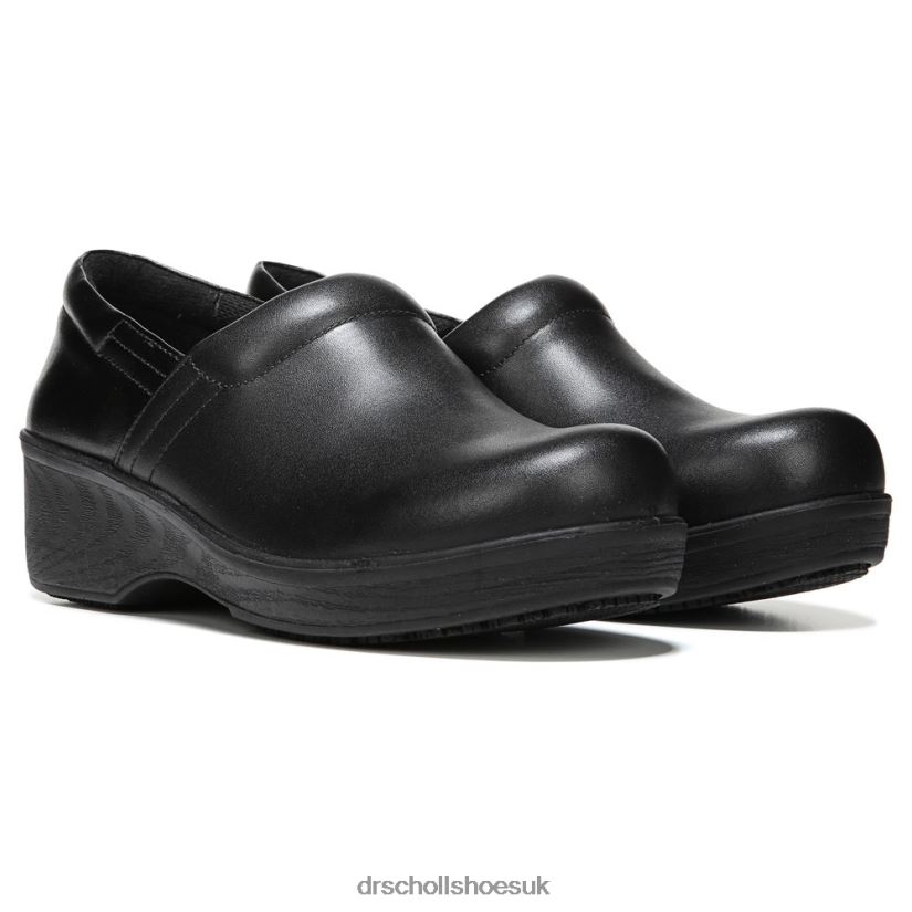 Unisex Dynamo Slip Resistant Clog 88LBTP153 Dr Scholls Black Leather