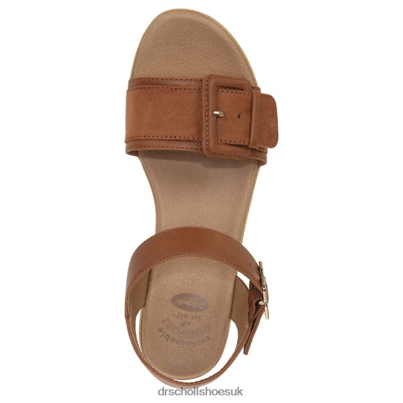 Unisex Felicity Too Block Heel Sandal 88LBTP162 Dr Scholl\s Honey Brown Synthetic