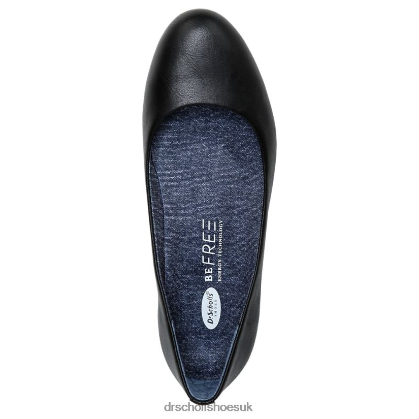 Unisex Giorgie Memory Foam Flat 88LBTP176 Dr Scholl\s Black Smooth