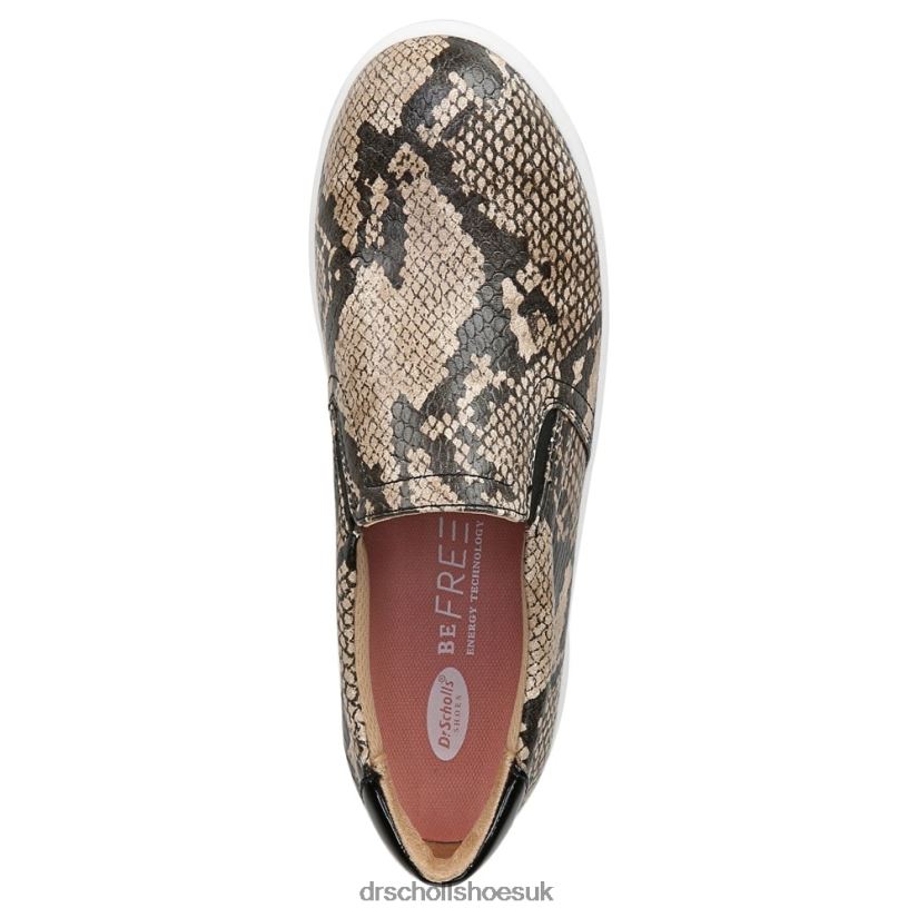 Unisex Madison Slip On Sneaker 88LBTP42 Dr Scholl\s Black/Tan Snake Print