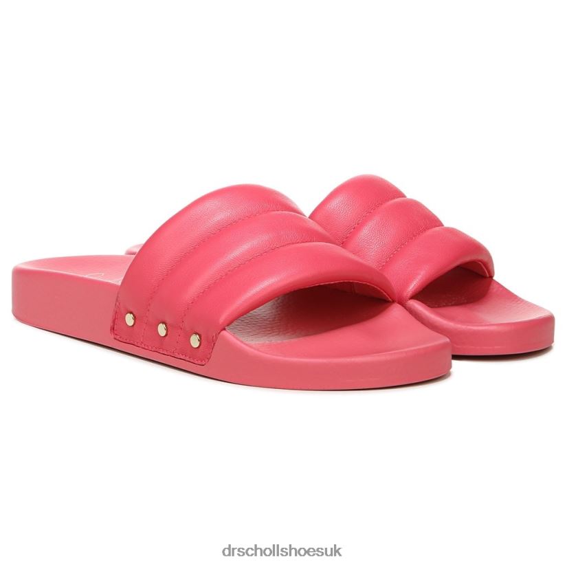 Unisex Pisces Chill Slide Sandal 88LBTP212 Dr Scholls Dark Pink Leather