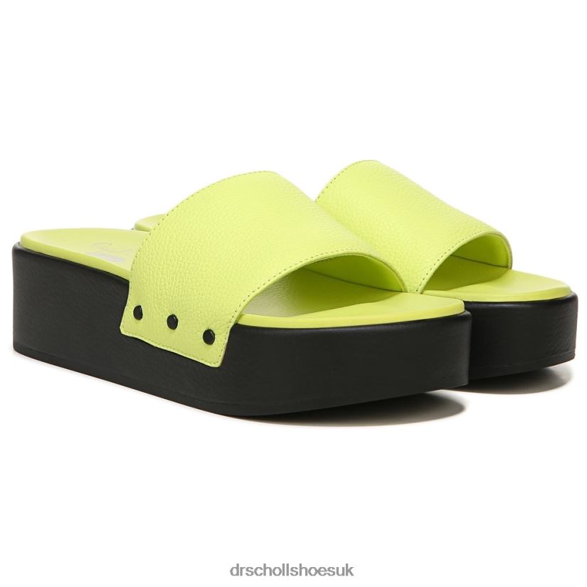 Unisex Pisces Max Platform Slide Sandal 88LBTP198 Dr Scholls Lime Leather