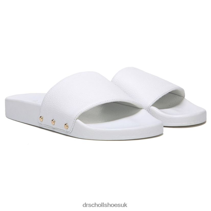 Unisex Pisces Pool Slide Sandal 88LBTP188 Dr Scholls White Leather