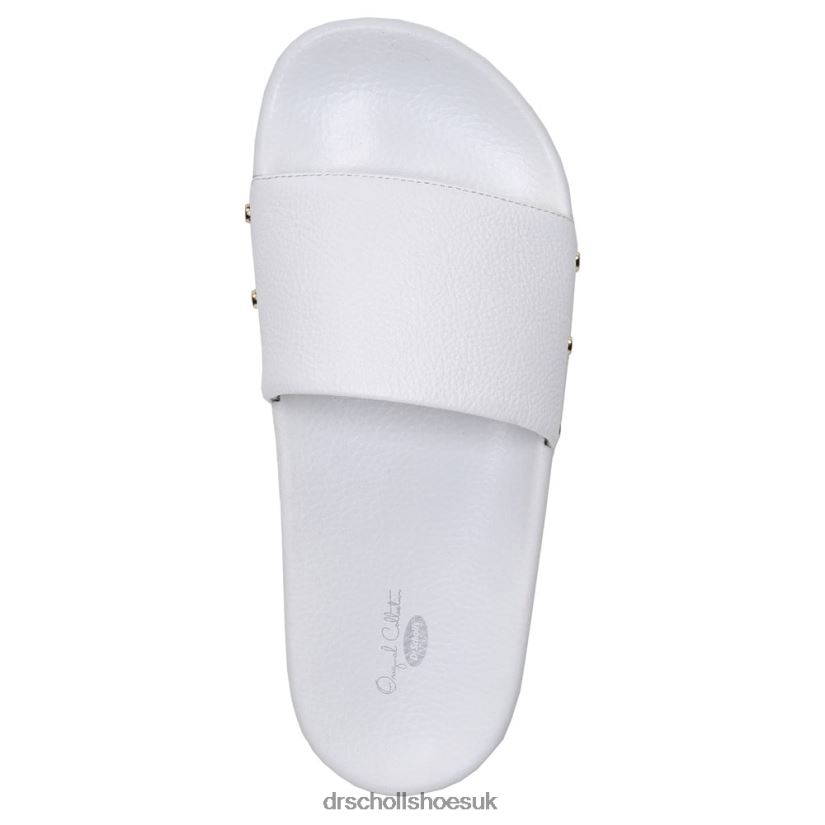 Unisex Pisces Pool Slide Sandal 88LBTP188 Dr Scholl\s White Leather